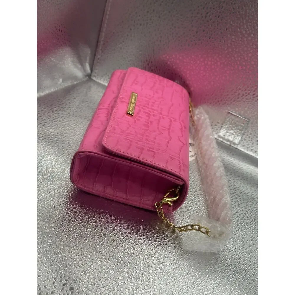 Samantha Thavasa Pink Croc-Embossed Chain Clutch | Sony PSP Official SCEI Collab